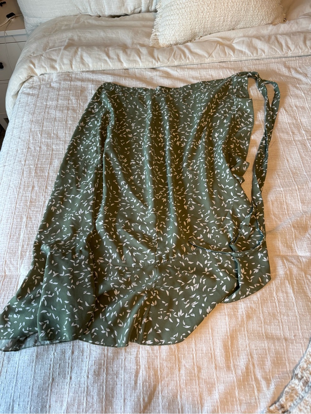 Women’s olive green wrap skirt